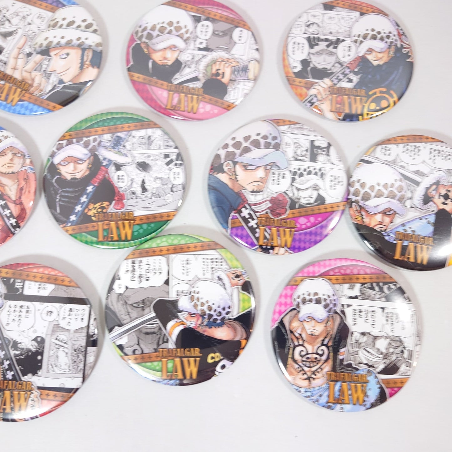 COMPLETE SET Law Trafalgar D. Water ONE PIECE "Heroes" Collection Badge