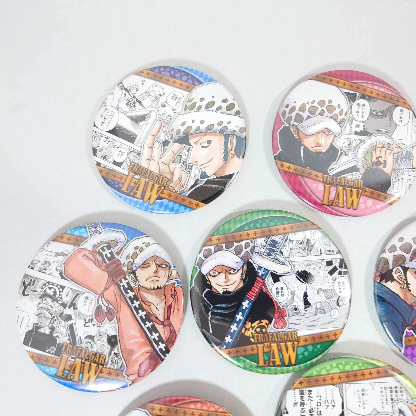 COMPLETE SET Law Trafalgar D. Water ONE PIECE "Heroes" Collection Badge