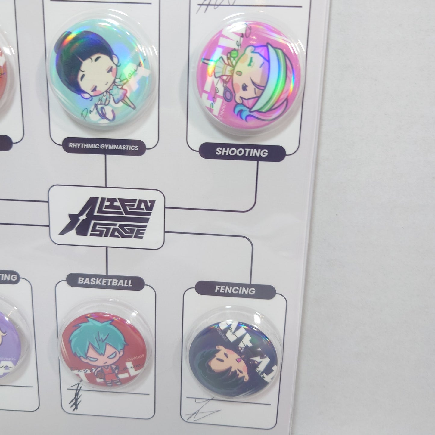 Alien Stage Passion Love Group Badge Set & Stamp Sticker