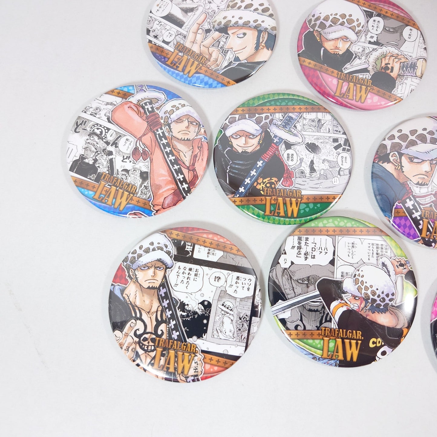 COMPLETE SET Law Trafalgar D. Water ONE PIECE "Heroes" Collection Badge