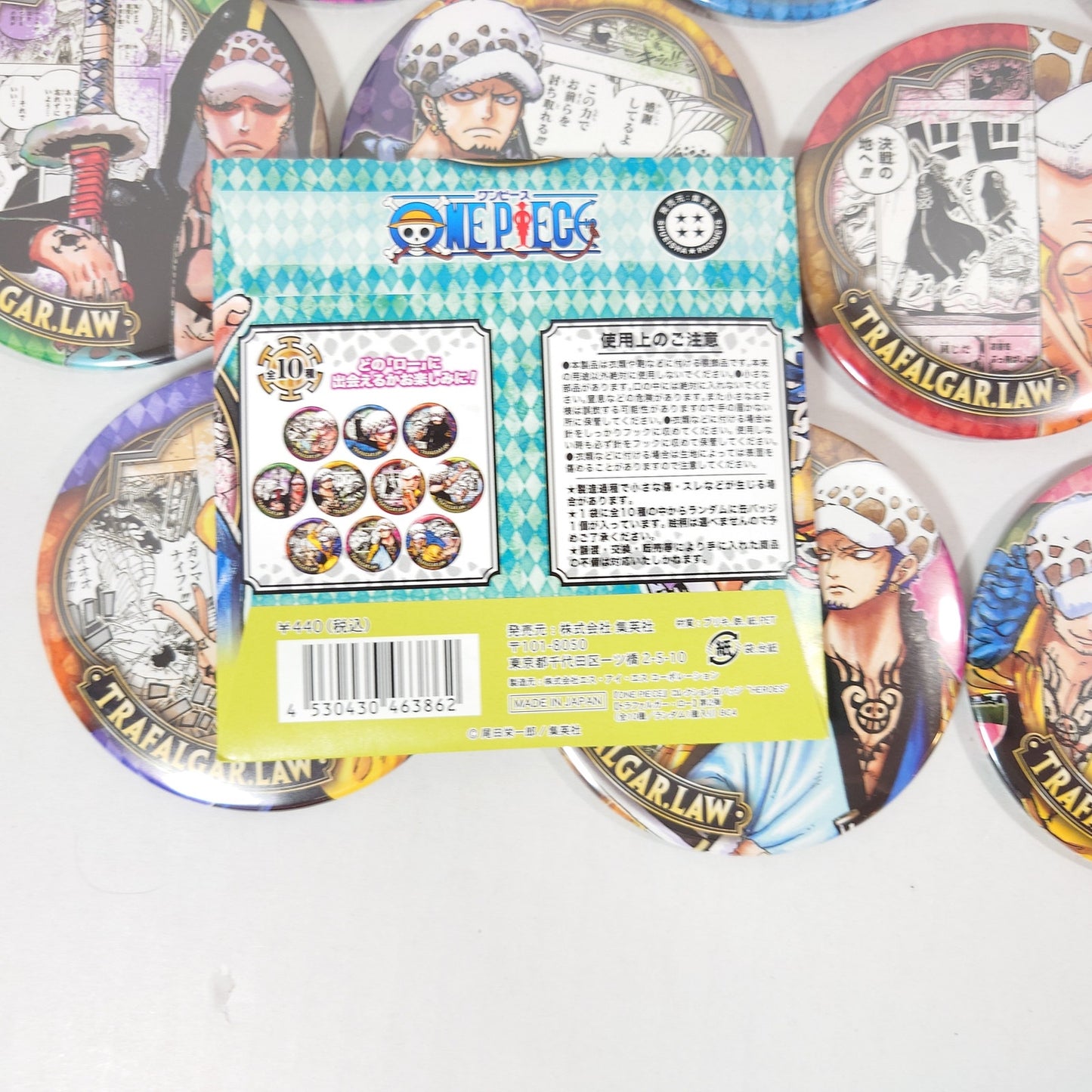 COMPLETE SET Law Trafalgar D. Water ONE PIECE "Heroes" Collection Badge Ver. 2