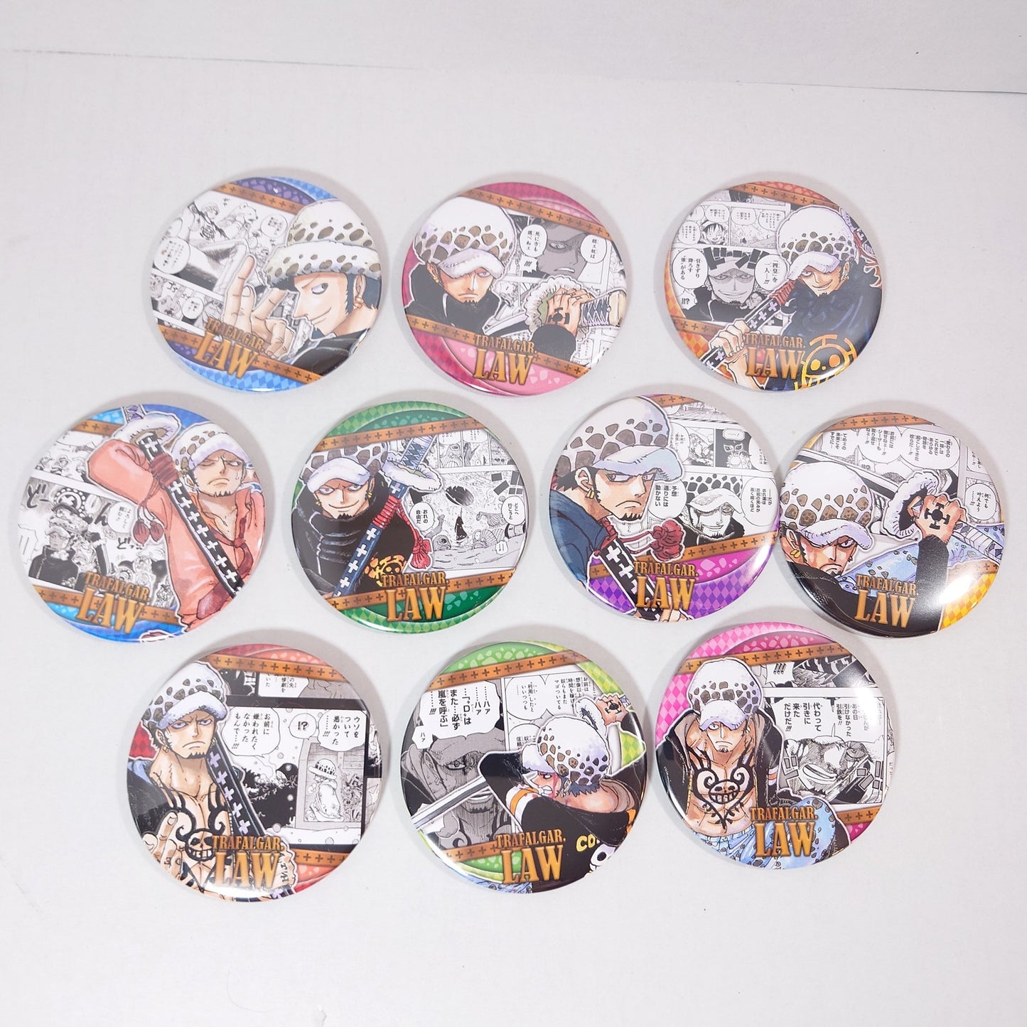COMPLETE SET Law Trafalgar D. Water ONE PIECE "Heroes" Collection Badge