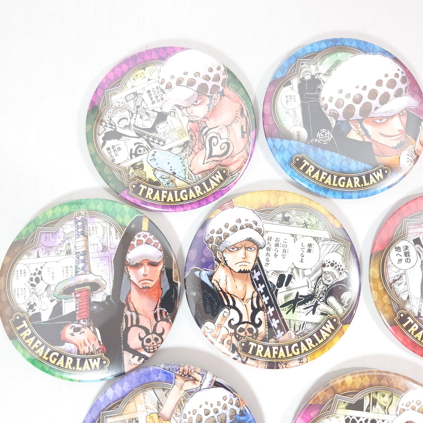 COMPLETE SET Law Trafalgar D. Water ONE PIECE "Heroes" Collection Badge Ver. 2