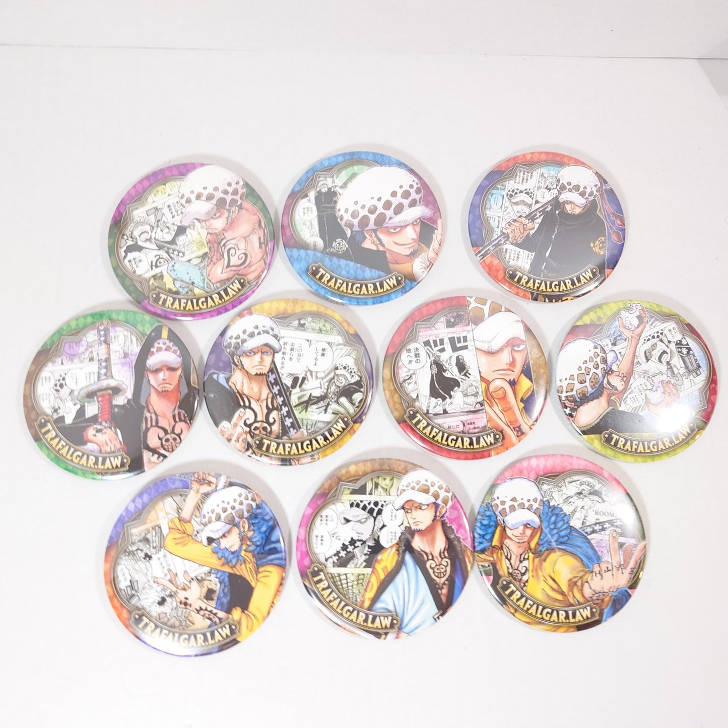 COMPLETE SET Law Trafalgar D. Water ONE PIECE "Heroes" Collection Badge Ver. 2